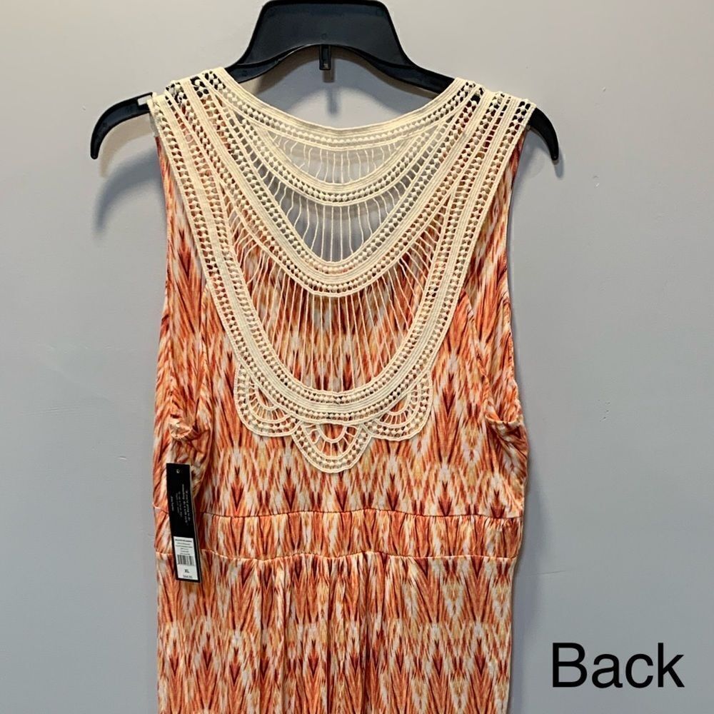 NWT daisy fuentes Tangerine combo maxi With back detail size XL - Picture 5 of 15